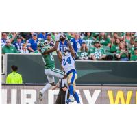 Winnipeg Blue Bombers battle the Saskatchewan Roughriders