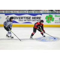 Rapid City Rush forward Ryan Wagner with the puck