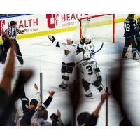 Utah Grizzlies' Cameron Buhl, James Shearer, and Craig Armstrong on game night