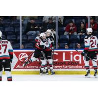 Kelowna Rockets' Andrew Cristall and Max Graham on game night