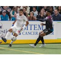 St. Louis Ambush defender Christian Briggs (right) vs. the Kansas City Comets