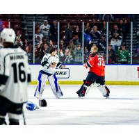 Utah Grizzlies' Jake Barczewski and Kansas City Mavericks' Victor Östman on game night