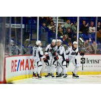 Vancouver Giants huddle vs. the Kelowna Rockets